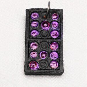 No.3. Two seven dots handmade  dominos tiles pendants